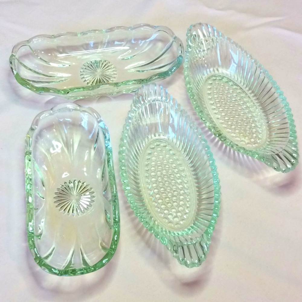 FINAL SALE PRICE 4 Pc Fancy Glass Dish Set